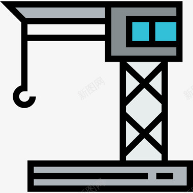 起重机工业2线性颜色图标图标