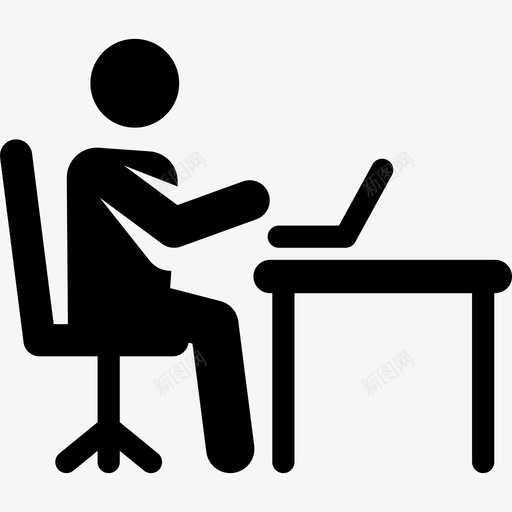 工人白天在办公室的象形图填充图标svg_新图网 https://ixintu.com 填充 工人 白天在办公室的象形图
