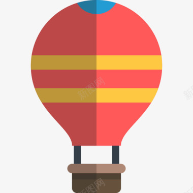 热气球自然平彩图标图标