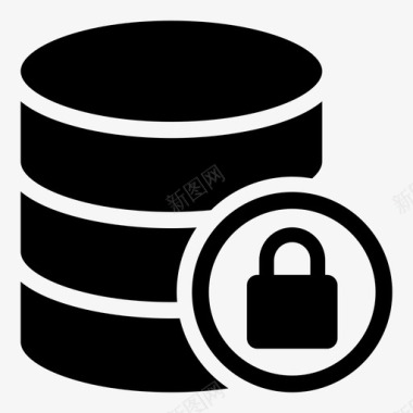 锁定数据库堆栈存储图标图标