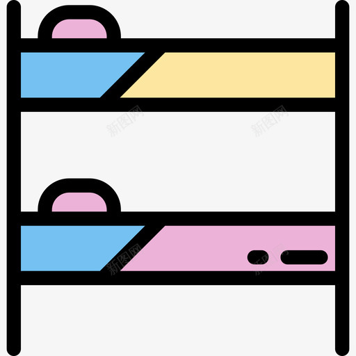 双层床睡眠时间颜色线性颜色图标svg_新图网 https://ixintu.com 双层床 睡眠时间颜色 线性颜色