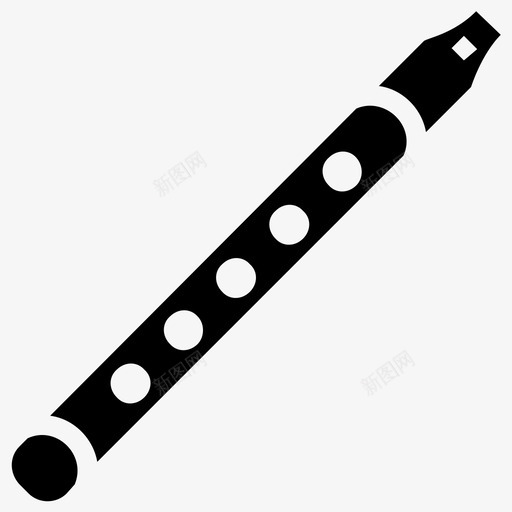 长笛乐器声音图标svg_新图网 https://ixintu.com 乐器 乐器字形图标 声音 木棒 木管乐器 长笛