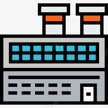 工厂工业2线颜色图标图标
