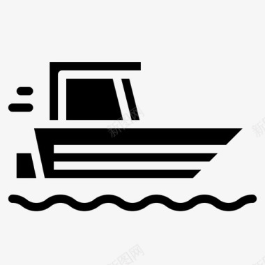快艇轮船运输图标图标