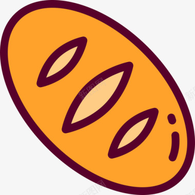 面包感恩节3线性颜色图标图标