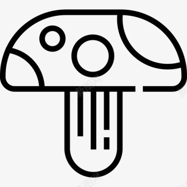 蘑菇野营7直线型图标图标
