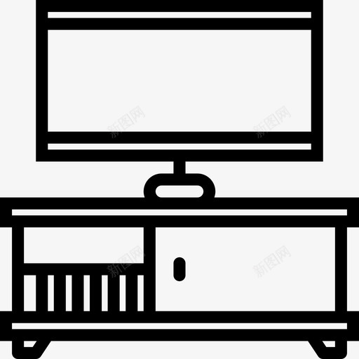 电视机家用电器直线型图标svg_新图网 https://ixintu.com 家用电器 电视机 直线型