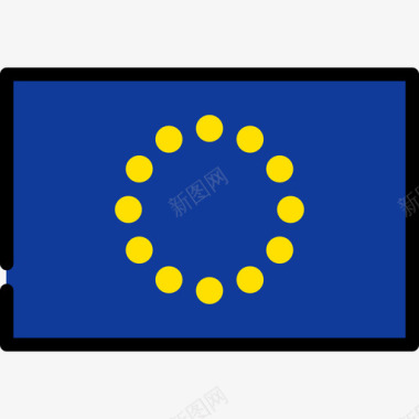 欧盟旗帜收藏矩形图标图标