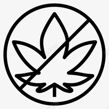 禁止大麻非法禁止图标图标