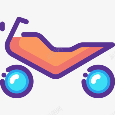 摩托车运动型22线性颜色图标图标