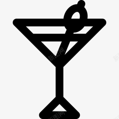 鸡尾酒派对元素5直线型图标图标