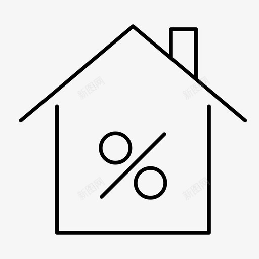 百分比建筑住宅图标svg_新图网 https://ixintu.com 住宅 建筑 房地产 房地产图标 房地产收藏 百分比