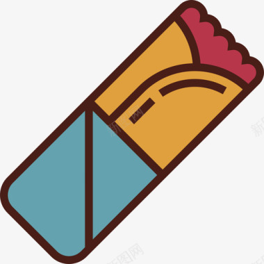 烤肉串食物6线性颜色图标图标