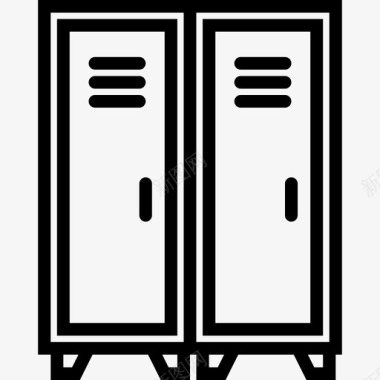 储物柜运动系列线性图标图标