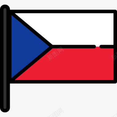 捷克共和国国旗收藏2桅杆图标图标