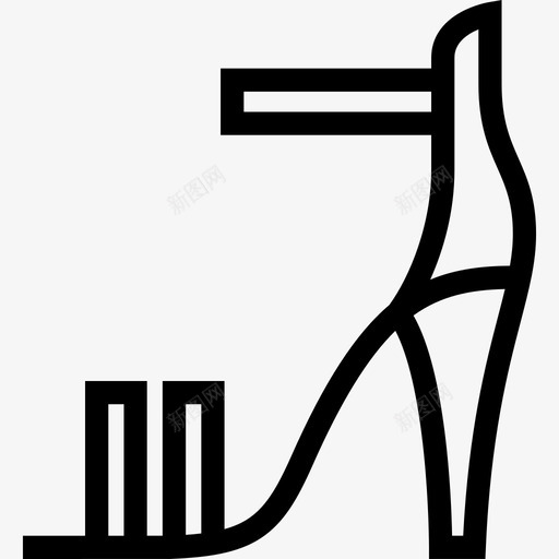 高跟鞋时尚元素线条感图标svg_新图网 https://ixintu.com 时尚元素 线条感 高跟鞋