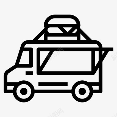食品车运输旅行图标图标