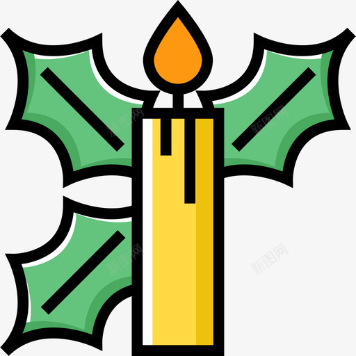 蜡烛圣诞13线颜色图标svg_新图网 https://ixintu.com 圣诞13 线颜色 蜡烛