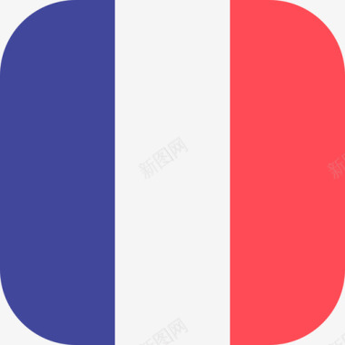 法国国际国旗3圆形方形图标图标