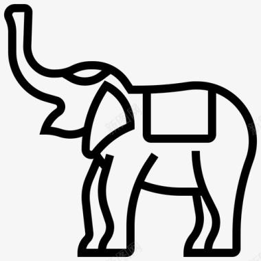 大象动物狩猎图标图标