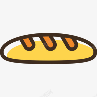 面包食品线性颜色食品套装图标图标