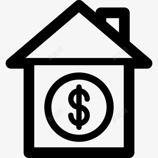 房屋建筑物银行和金融要素图标svg_新图网 https://ixintu.com 建筑物 房屋 银行和金融要素