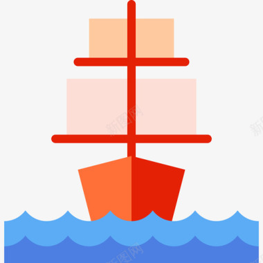 帆船运输7扁平图标图标