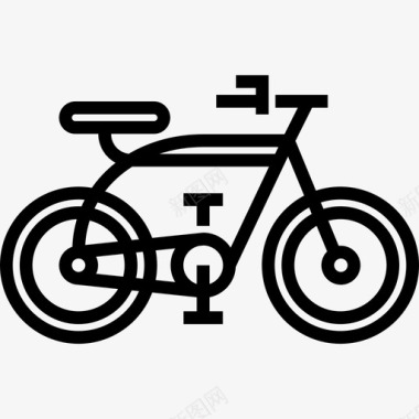 自行车交通工具4直线图标图标