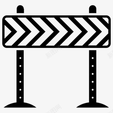 交通路障施工路障防撞护栏图标图标