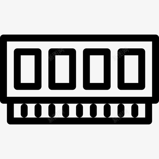 Ram存储器硬件组线性图标svg_新图网 https://ixintu.com Ram存储器 硬件组 线性