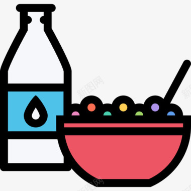 谷物食品和饮料14彩色图标图标