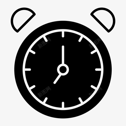 闹钟七点钟时间图标svg_新图网 https://ixintu.com 七点半 七点钟 手表 时间 闹钟