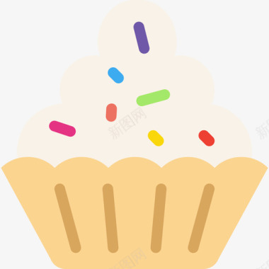 纸杯蛋糕美食套餐扁平图标图标