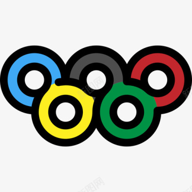 奥林匹克运动会奥林匹克运动会2线颜色图标图标