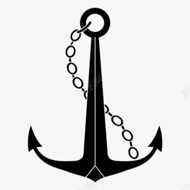 带链锚船用航海图标图标