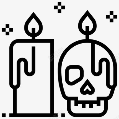 蜡烛骨头死亡图标图标