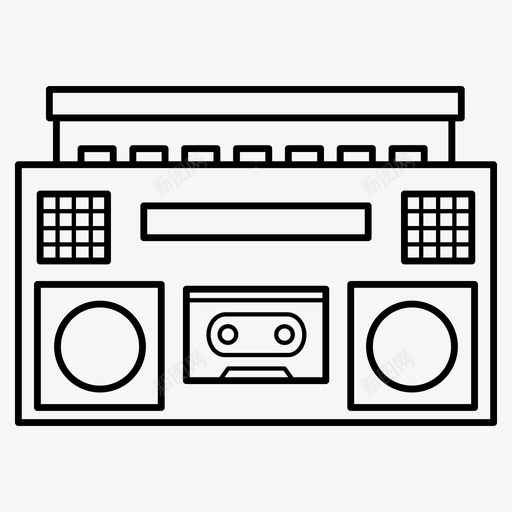 录音机90年代模拟图标svg_新图网 https://ixintu.com 90年代 复古 录音机 时髦 模拟 音乐