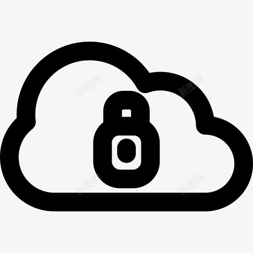 云计算计算机安全图标线性svg_新图网 https://ixintu.com 云计算 线性 计算机安全图标
