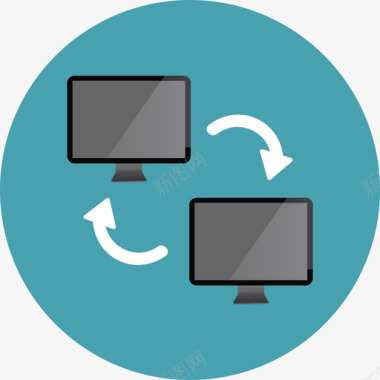传送技术圆形平面图标图标