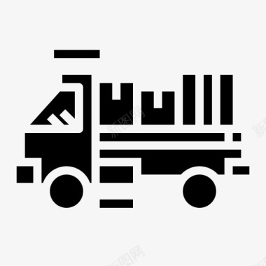 移动卡车送货房地产实体图标图标