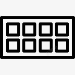 4个冰块图标冰块托盘厨房元素4线性图标高清图片