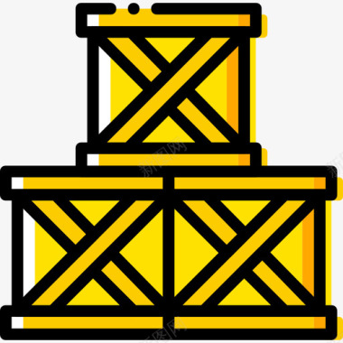 黄色送货箱图标图标