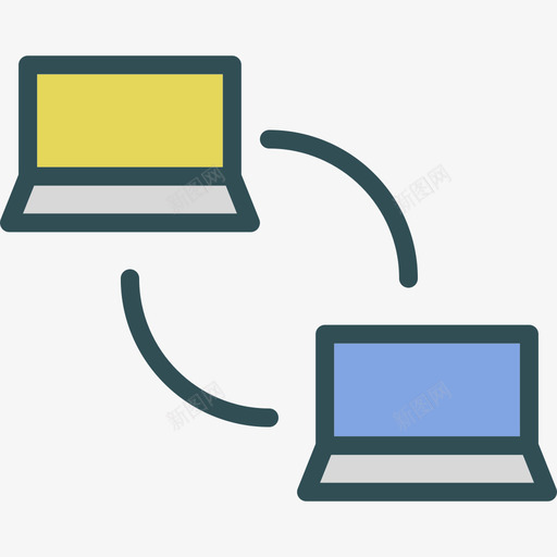 网络技术线性颜色图标svg_新图网 https://ixintu.com 技术 线性颜色 网络