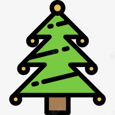 圣诞树假日6线形颜色图标图标