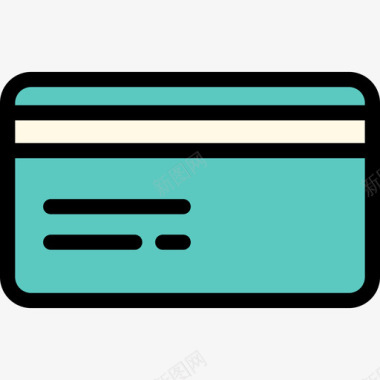 信用卡电子商务图标集合线性颜色图标