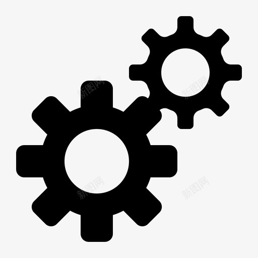 齿轮机器零件机械图标svg_新图网 https://ixintu.com 机器零件 机械 用户界面实心图标集 齿轮