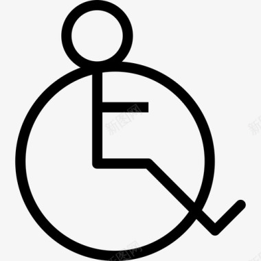 轮椅医用12直线型图标图标
