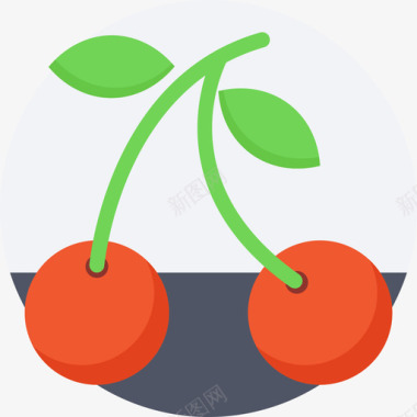 樱桃食品9扁平图标图标