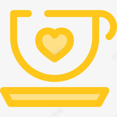咖啡食物和餐厅7黄色图标图标