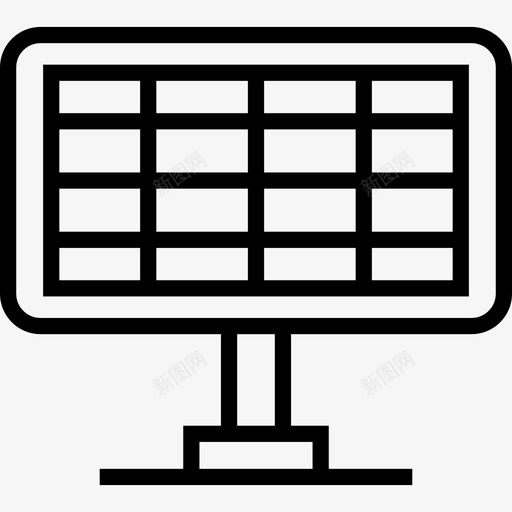 太阳能电池板工业3线性图标svg_新图网 https://ixintu.com 太阳能电池板 工业3 线性